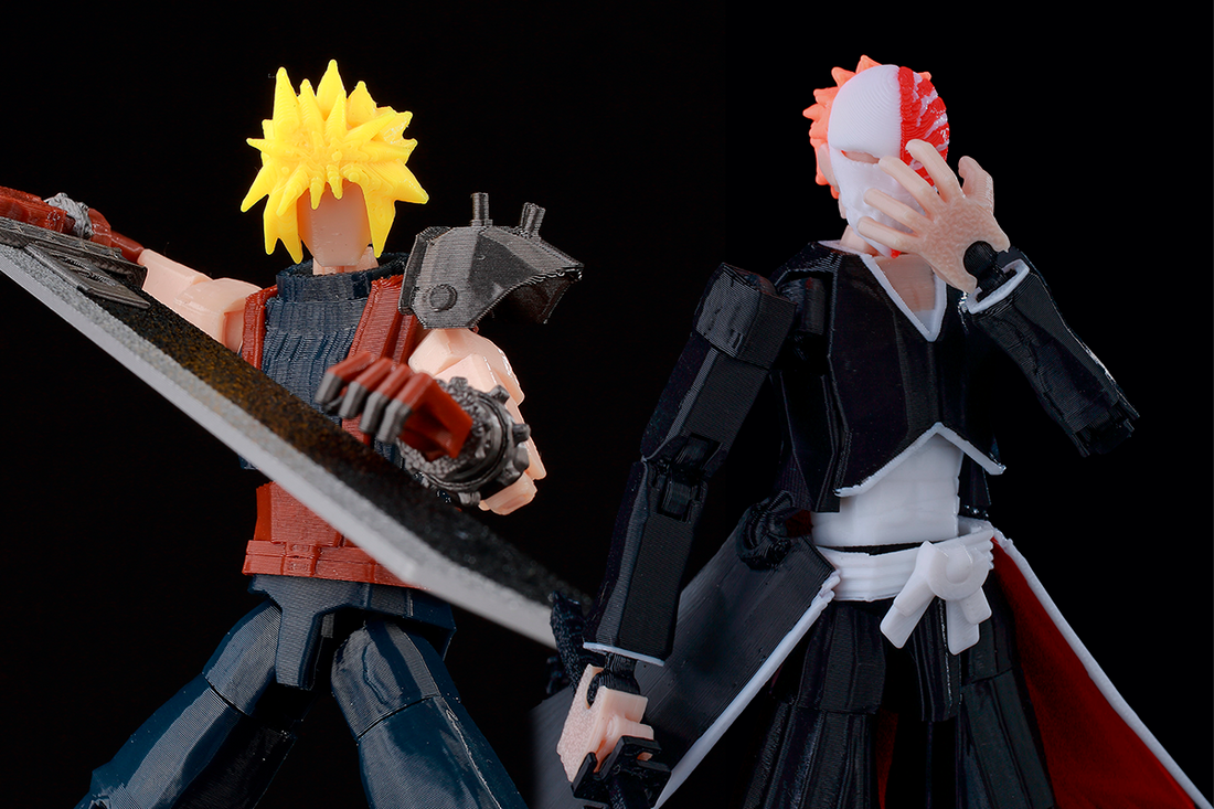 VaultVerse Reveals Two 3D-Printed Action Figures: Ichigo & Cloud Wield Iconic Swords with Next-Level Detail
